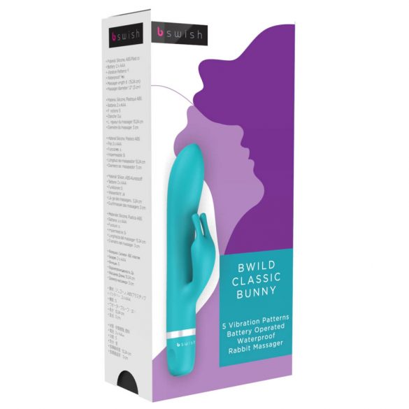 B SWISH Bwild Classic Bunny - klitora masētājs vibrators (zilzaļš)