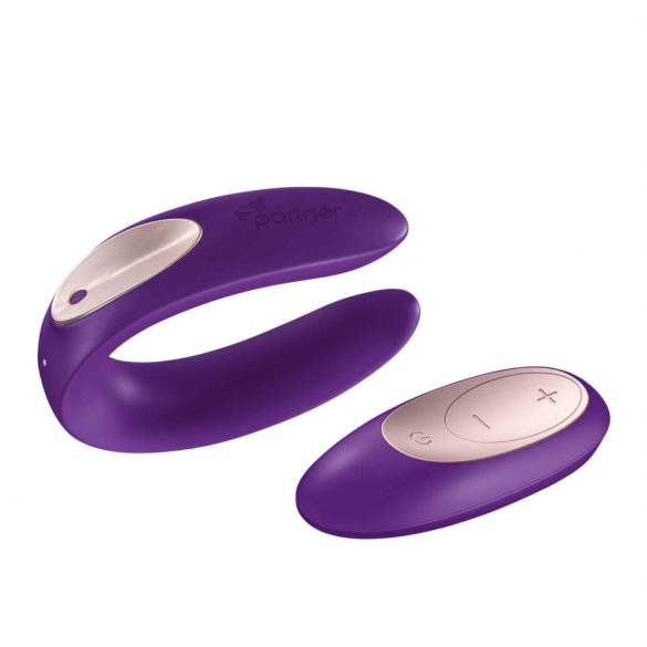 Satisfyer Double Plus Remote - Wireless Rechargeable Couples Vibrator (Purple)