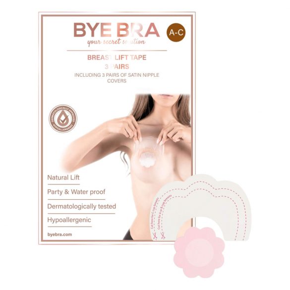 Bye Bra A-C - unsichtbares Brusthebeband - Pink (3 Paar)