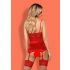 Obsessive Lovica - Lace Garter Top and Thong (Red)  - L/XL