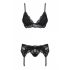 Obsessive 810-SEG-1 - kanten lingerie set (zwart)