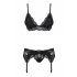 Set Lingerie in Pizzo Romantico ed Elegante "Obsessive 810" (nero)  - L/XL