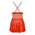 Obsessive 838-BAB-3 - Pikantes Spitzen-Babydoll mit Tanga (Rot)