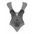 Obsessive B112 - Sleeveless, Angel Wing, Open Mesh Bodysuit (Black)