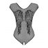 Obsessive B112 - Sleeveless, Angel Wing, Open Mesh Bodysuit (Black)  - XL/XXL