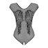 Obsessive B112 - Sleeveless, Angel Wing, Open Mesh Bodysuit (Black)  - XL/XXL