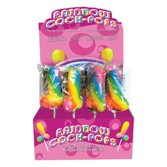 Regenbogen-Schwanz Lutscher - bunter Penis-Lutscher (85g) - fruchtig