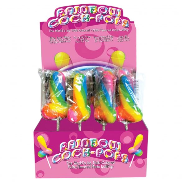 Rainbow Cock Pop - kolorowy lizak z penisem (85g) - owocowy