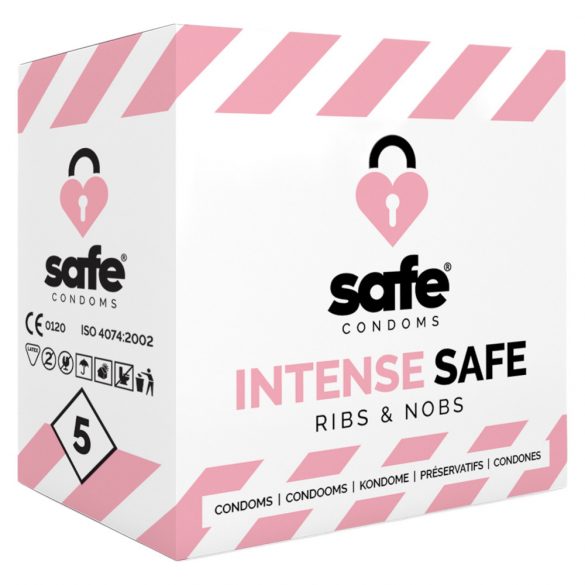 SAFE Intense - Ribbed & Dotted Condoms (5 pack)