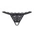 Obsessive 831-THC-1 - Small Bow Open Lace Thong (Black)  - L/XL