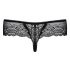 Miamor Obsessive - Black Lace Thong with Rhinestones