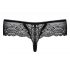 Miamor Obsessive - Black Lace Thong with Rhinestones  - L/XL