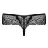 Obsessive Miamor - Gemstone Women's Lace Thong (Black) - L/XL