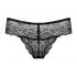 Miamor Obsessive - Black Lace Thong with Rhinestones  - L/XL