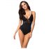 Obsessive 810-TED-1 - lace-adorned, stretch bodysuit (black)