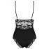 Obsessive 810-TED-1 - lace-adorned, stretch bodysuit (black) - L/XL