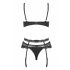 Set Intimo Heartina Floreale con Decorazione a Cuore (nero)  - L/XL