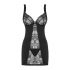 Obsessive Heartina - nachtjurk met string (zwart) - L/XL