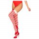 Obsessive Kissmass - Striped Thigh-High Stockings (Red-White)