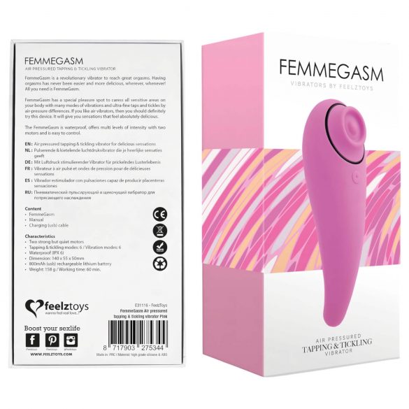 FEELZTOYS Femmegasm - Rechargeable 2in1 Clitoral Vibrator (Pink)