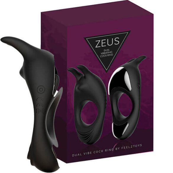 FEELZTOYS Zeus - vibracijski obroček za penis z možnostjo polnjenja (črn)