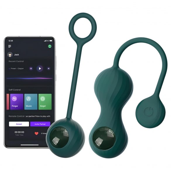 Set di Sfere di Kegel Intelligente Magic Motion Crystal Duo - verde - (2 pezzi)