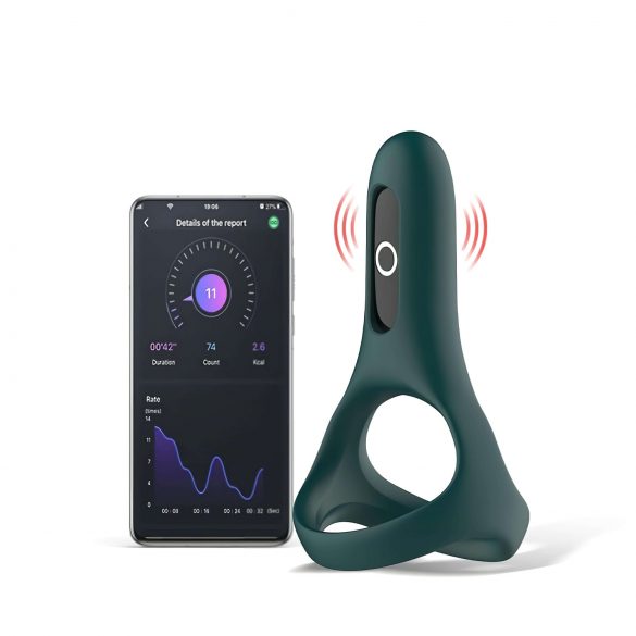 Magic Motion Rise - Smart Rechargeable Vibrating Cock Ring (Green)