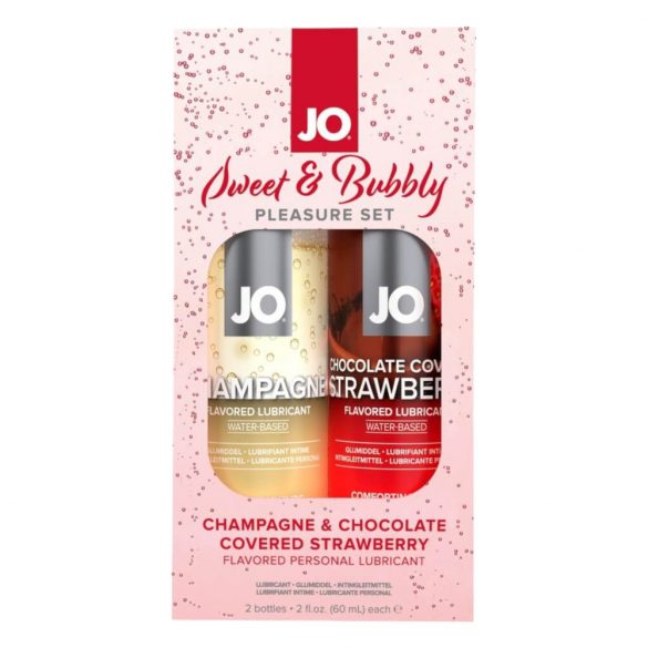 JO System Sweet & Bubble - gearomatiseerde glijmiddelen - champagne-chocolade aardbei (2 stuks)