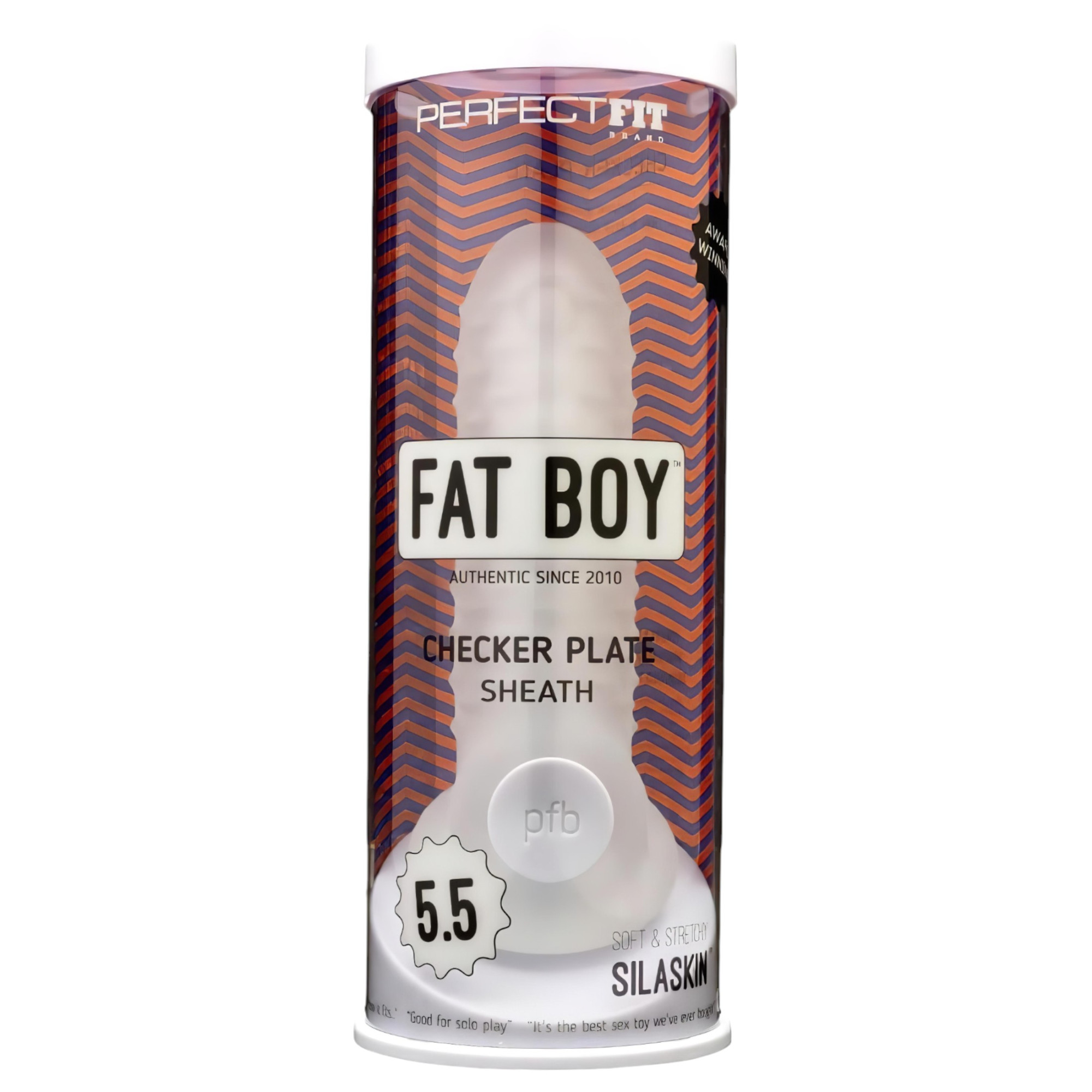 Fat Boy Checker Box - návlek na penis (15 cm) - mliečne biely