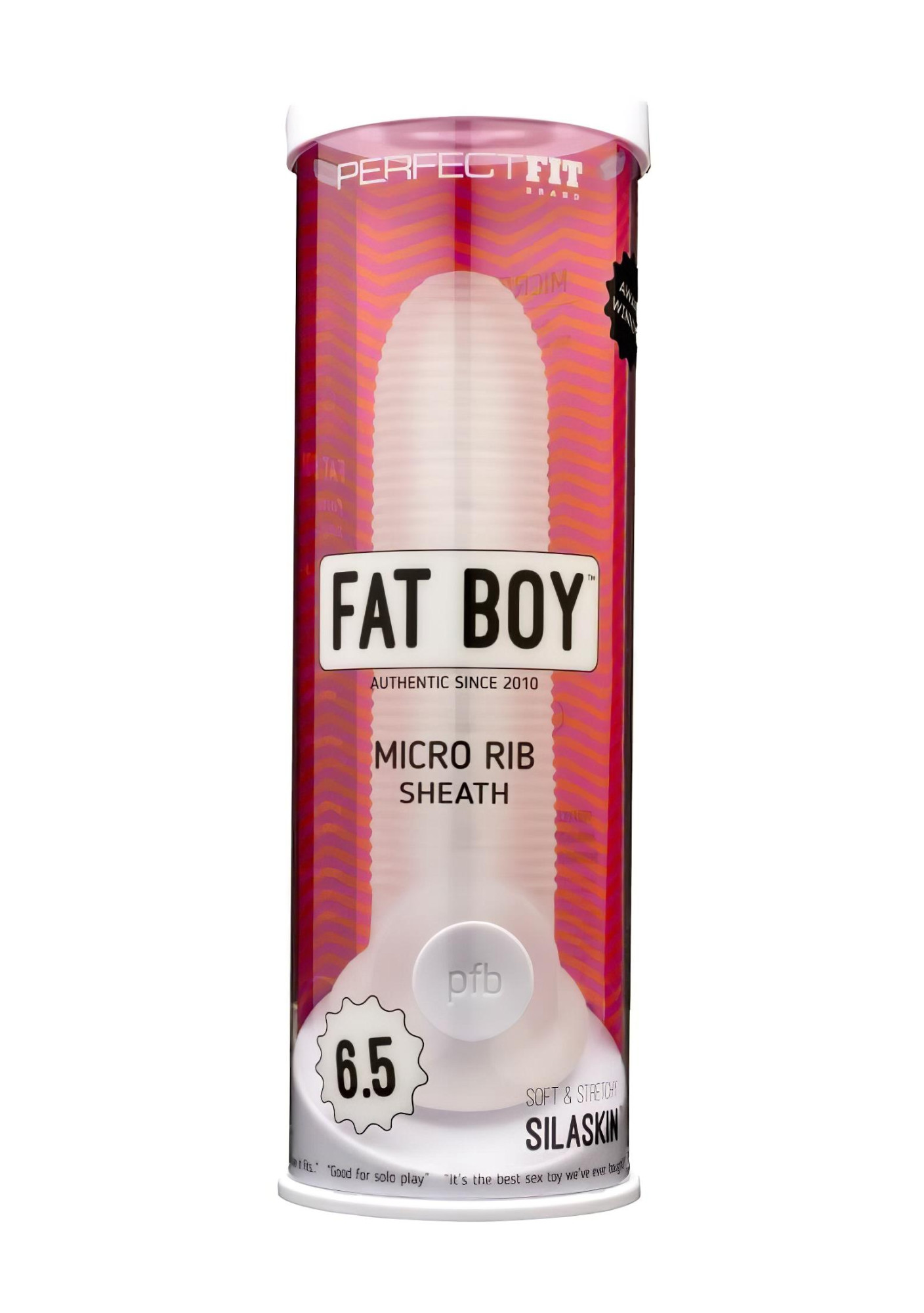 Fat Boy Micro Ribbed - návlek na penis (17 cm) - mliečne biely