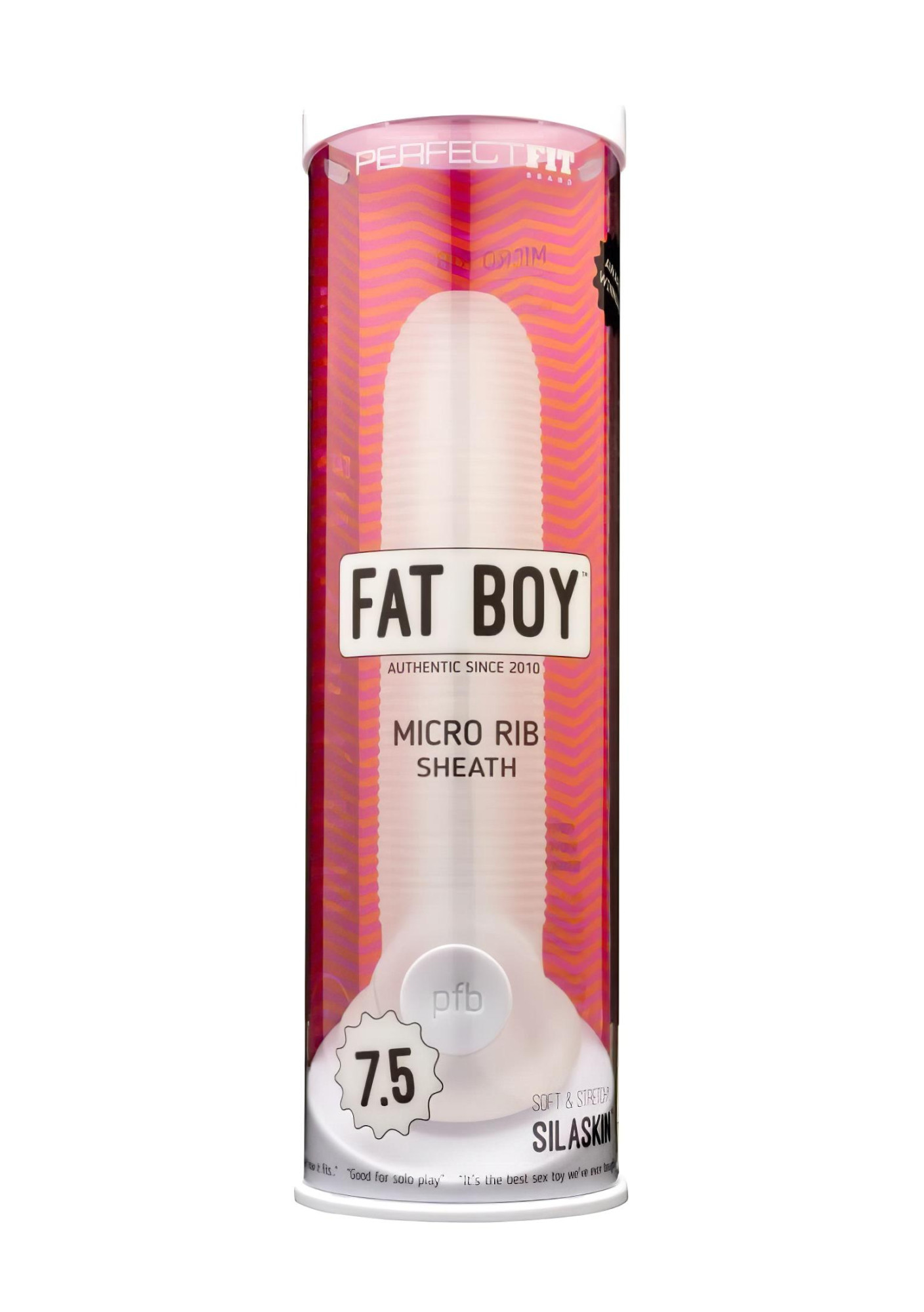 Fat Boy Micro Ribbed - návlek na penis (19 cm) - mliečne biely